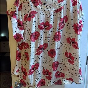 CAbi Red Floral Women's Blouse